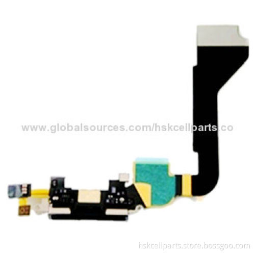 USB Dock Connector Port Charging Flex Cable for iPhone 4, Available in Black
